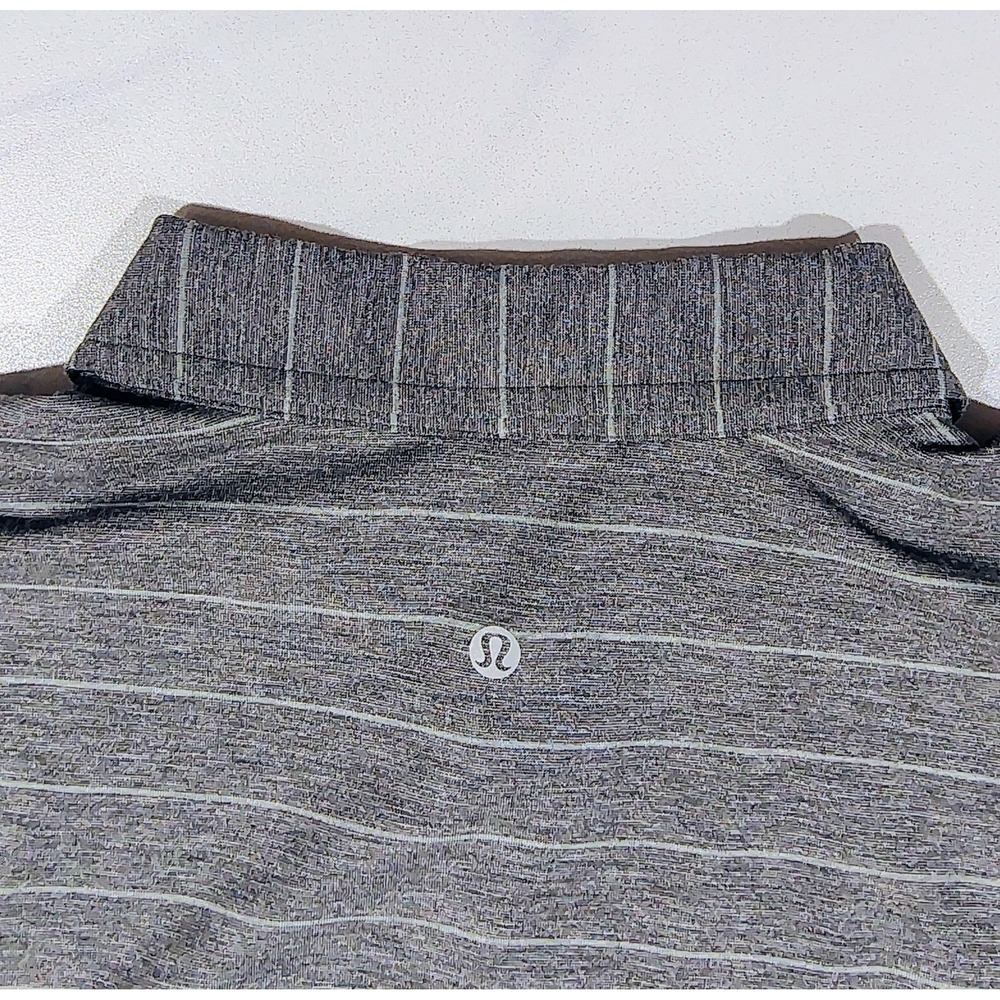 Lululemon Evolution Polo Shirt L Heathered Gray Stretch Performance Golf Men's - Picture 7 of 11